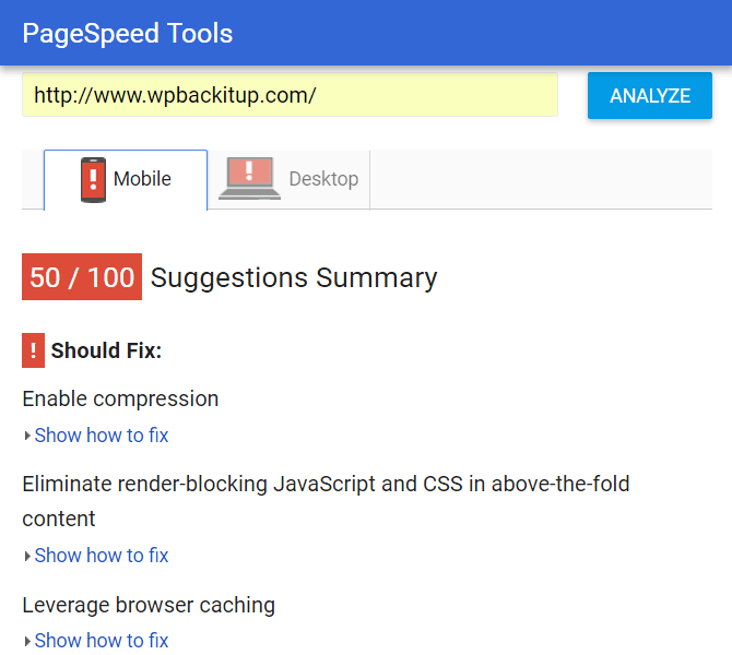 Page Speed Tools