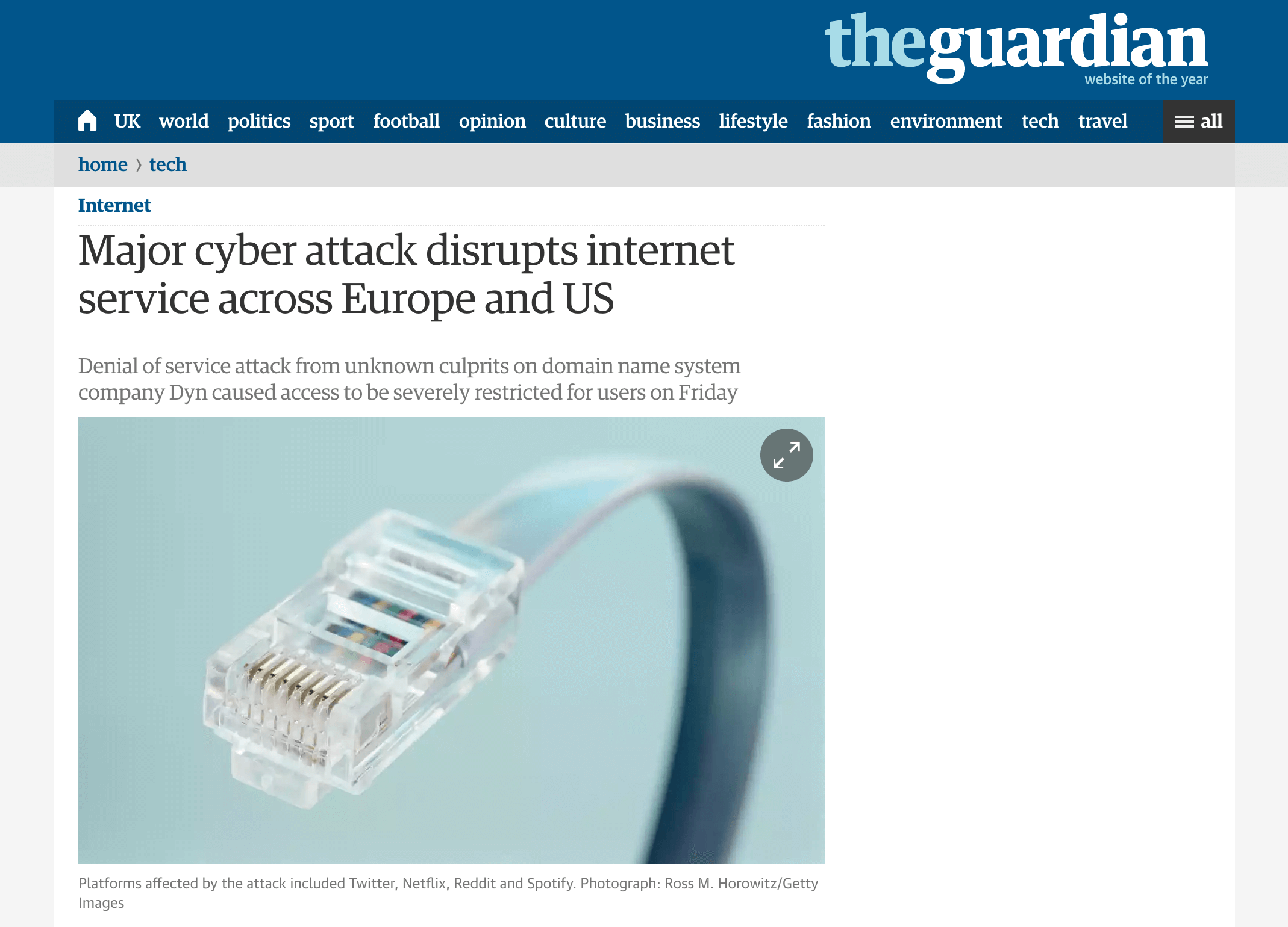 Guardian hacking article headline