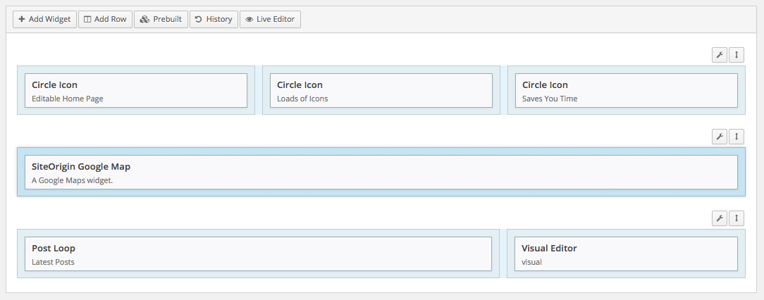 page builder options