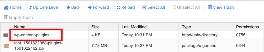 WP Content Backup File